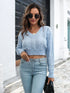'Aiyana' Cable-Knit Cropped Sweater - Celes Fashion